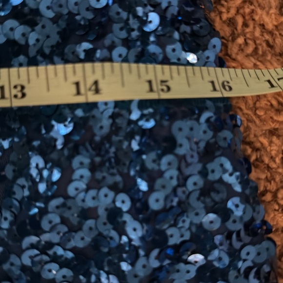 NWT GORGEOUS Blue Sequin Cocktail Dress - XL - Picture 7 of 8